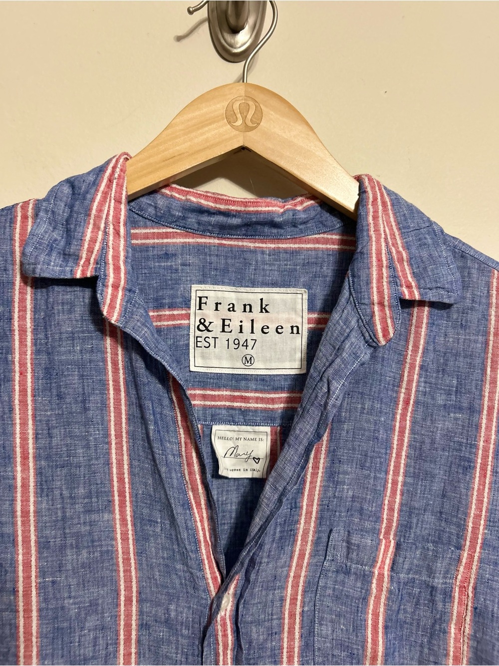 ⭐️Frank & Eileen Red and Navy Stripe Linen Mary Shirt Dress⭐️ - Picture 7 of 7